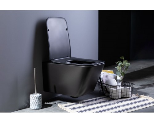 Унитаз подвесной Aquanet Rimless Tavr-W BL-103N-WHT black черный матовый