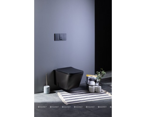 Унитаз подвесной Aquanet Rimless Tavr-W BL-103N-WHT black черный матовый