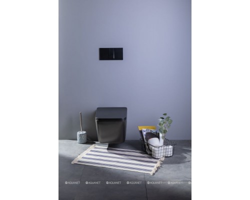 Унитаз подвесной Aquanet Rimless Tavr-W BL-103N-WHT black черный матовый
