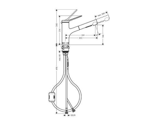 Hansgrohe Zesis Смеситель для кухни, 1 отв., с вытяжным душем, 2jet, цвет: хром. 74800000 Hansgrohe Zesis Смеситель для кухни, 1 отв., с вытяжным душем, 2jet, цвет: хром. 74800000