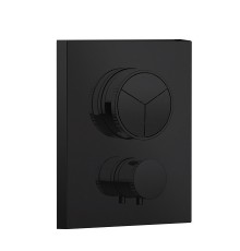 Almar Core Смеситель для душа, встраиваемый, термостатический, с кнопочным управлением для 3-х потребителей, цвет: черный глянцевый PVD. E176683.DB