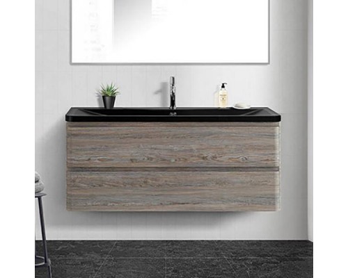 Тумба с раковиной BelBagno Albano 120 подвесная, pino scania, черная матовая раковина