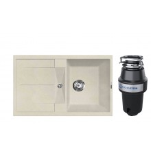 Комплект Мойка Lava L6.CRE crema + Измельчитель KUCHENSTERN Muhle