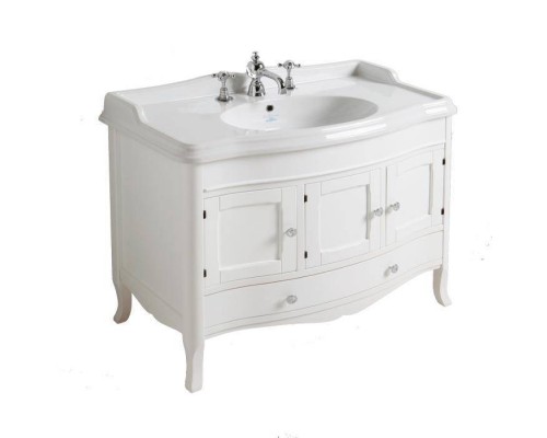 SIMAS Arcade комплект мебели  Тумба  с изогнутыми дверцами (ручки и петли цвет хром) раковина AR874, 105см, напольный, Цвет: белый. ARMC105 bi/cr,  AR874bi*1