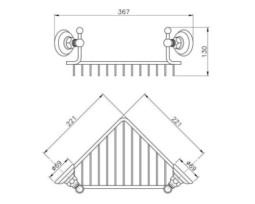 Nicolazzi Accessori Classica Полочка-решетка угловая, подвесной, цвет: хром. 1495CR Nicolazzi Accessori Classica Полочка-решетка угловая, подвесной, цвет: хром. 1495CR