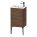 Duravit XViu Тумба напольная, 41x29x59.4см, с раковиной, 1 дверь, (петли слева), цвет: walnut dark/черный матовый. 0723430000,  XV971500000,  XV4480LB221