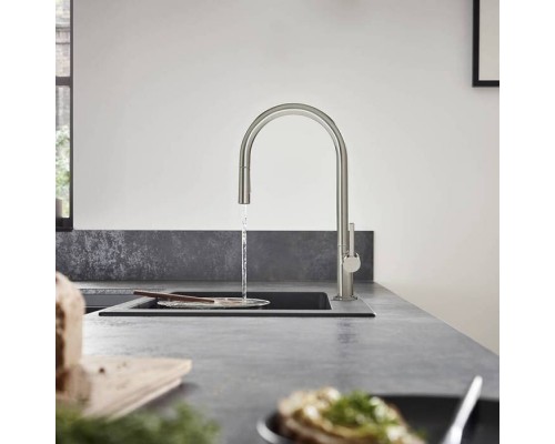 Hansgrohe Talis M54 Смеситель для кухни, 1 отв., цвет: сталь. 72800800 Hansgrohe Talis M54 Смеситель для кухни, 1 отв., цвет: сталь. 72800800