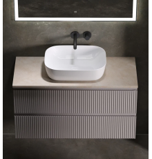 Тумба с раковиной Sancos Snob R 100 см, doha soft, столешница бежевая, раковина CN6008