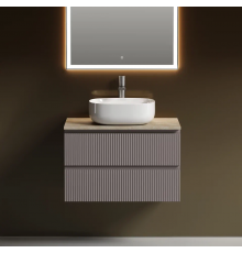 Тумба под раковину Sancos Snob T 80 со столешницей, doha soft, бежевая, с отв. под смеситель