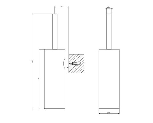 Gessi Emporio accessories Ершик, подвесной, цвет: Finox Brushed Nickel. 38957#149 Gessi Emporio accessories Ершик, подвесной, цвет: Finox Brushed Nickel. 38957#149