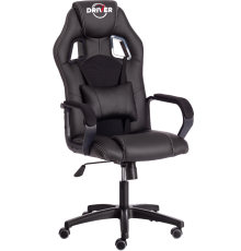 Игровое кресло TetChair Driver экокожа черная 36-6, ткань черная TW-11