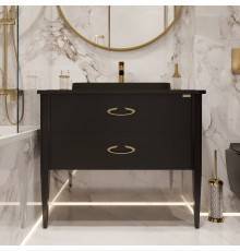 Тумба с раковиной STWORKI Luna, 100 black matt