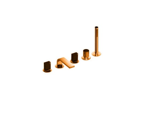 Fantini Venezia In Смеситель для ванны, набортный, 5 отв., излив: 160 мм, цвет: Matt Copper PVD. 29 P9 N565S, 29 P9 N448 Fantini Venezia In Смеситель для ванны, набортный, 5 отв., излив: 160 мм, цвет: Matt Copper PVD. 29 P9 N565S, 29 P9 N448