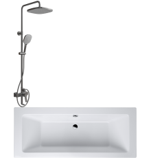 Комплект Акриловая ванна Artemis Sentinus 170x80 см, с каркасом + Стойка STWORKI Ларвик HWB0502-P01GD вороненая сталь