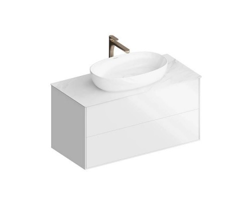 Kerama Marazzi PLAZA Modern Тумба подвесная 100x48см, 2 ящика, цвет: белый . PLB.M.100.2\WHT Kerama Marazzi PLAZA Modern Тумба подвесная 100x48см, 2 ящика, цвет: белый . PLB.M.100.2\WHT