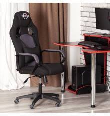 Игровое кресло TetChair Driver ткань черная 2603, серая TW-12