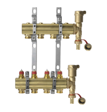 Комплект коллекторов Danfoss FHF-4 set с кронштейнами и воздухоотводчиками, 4 контура. 088U0704