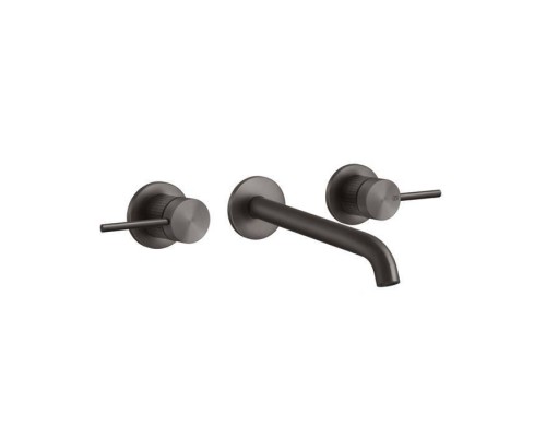 Gessi 316 Встраиваемый смеситель для раковины на 3 отв., излив: 200-180мм, внешняя часть, цвет: brushed black metal pvd. 54294#707