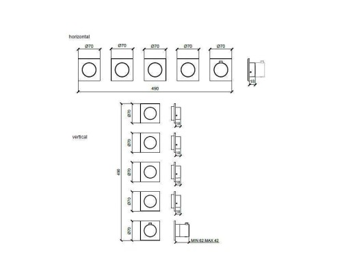 Almar Modular Смеситель для душа, встраиваемый, термостатический, цвет: Copper Brushed PVD. E180490.CO