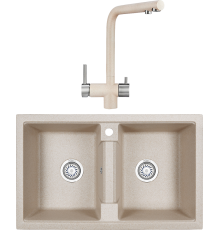 Комплект Мойка кухонная Granula 8101, пирит + Смеситель 2305, пирит