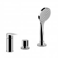 Gessi Emporio Via manzoni Смеситель для ванны, на 3 отв., наполнение через слив-перелив, лейка, цвет: хром. 38643#031