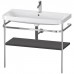 Duravit Happy D.2 Plus Консоль напольная с умывальником 97.5х49х85см, с 1 отв под смесит,1 полка, вып. и сифон в комплекте, цвет: Графит. HP4838O8080