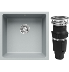 Комплект Мойка кухонная Tolero Classic R-128 платина + Измельчитель Bone Crusher BC 610-AS