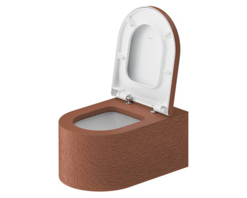 Duravit Millio Унитаз подвесной, 37х57см.,  декор Pattern, крепление в компл., цвет: матовая корица. 250609FC