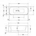 Duravit Happy D.2 Plus Ванна пристенная 180х80х60см, 2 наклона для спины, акриловая, ножки, цвет: белый. 700451800000000