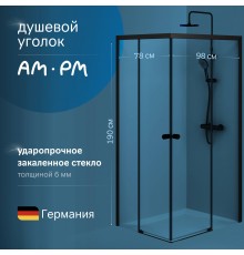 Душевой уголок AM.PM X-Joy W94G-403-10080-BТ 100х80 см, профиль черный матовый