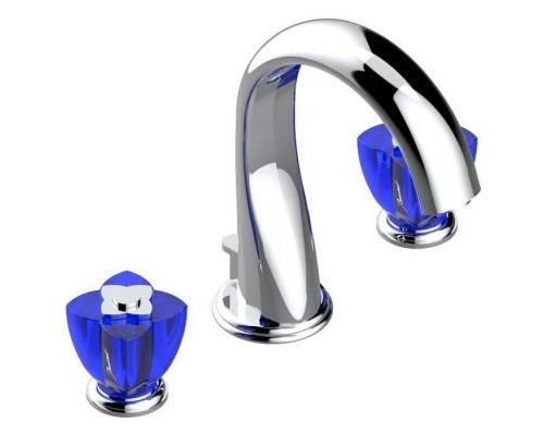 THG Pуtale de cristal bleu Смеситель для раковины, 3 отв., цвет: хром/синий хрусталь. U6B-A02-151 THG Pуtale de cristal bleu Смеситель для раковины, 3 отв., цвет: хром/синий хрусталь. U6B-A02-151