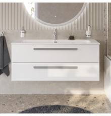 Тумба с раковиной Cezares Eco Cer-N 120, bianco opaco, раковина Eco 120, ручки серые