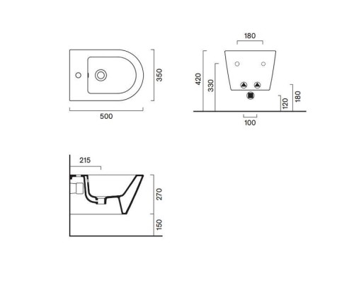Catalano Zero Биде подвесное 50х35см, с 1 отв. под смеситель, цвет белый глянцевый. 0118501001