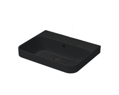 Duravit Happy D.2 Plus Раковина накладная, 60х46см., без отв., выпуск с керамической крышкой, WonderGliss, цвет: Anthracite matt. 23606013601