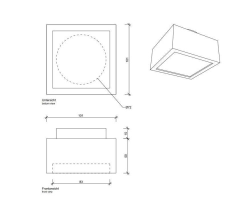 Decor Walther Cut 10 Светильник потолочный 10x10x6.5см, 1x G9 max. 40W, цвет: хром. 0212300