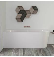 Knief Wall Corner R Ванна в левый угол 165x75х58см., с щелевым переливом, без сл-пер, цвет: белый матовый. 0100-091-06,  0100-255-R bi matt