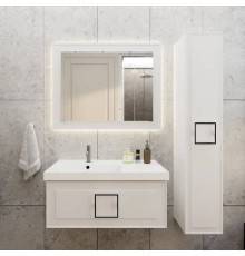 Мебель для ванной комнаты La Fenice Cubo 90 L белая, ручка черная