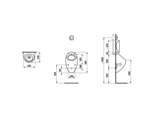Laufen Alessi One Писуар 32.х29х58.5см, , покрытие LLC, цвет: белый. 8.4097.1.400.000.1 Laufen Alessi One Писуар 32.х29х58.5см, , покрытие LLC, цвет: белый. 8.4097.1.400.000.1
