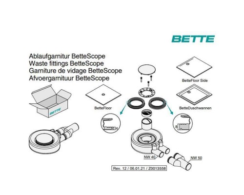 Bette Floor Сифон 0,85 л/с, диам.90мм, отвод 50мм, цвет: белый. B574-000 Bette Floor Сифон 0,85 л/с, диам.90мм, отвод 50мм, цвет: белый. B574-000