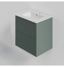 Тумба под раковину La Fenice TERRA Twin Grigio серо-зелёная матовая 60 см