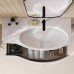 Kerama Marazzi Riva Раковина 100.7х48х15см., накладная, мебельная, с крепежом, правая, 1 отв., с переливом, цвет: белый глянцевый