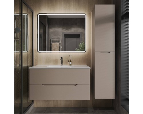 Шкаф пенал для ванной Orange Line 35 правый, матовый латте