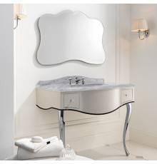 DevonDevon Audrey, Комплект мебели, мрамор: bianco carrara, ножки хром, напольный, цвет: белый/черным кантом. ACSWINDONDS bi,  DEAUDRBCACR/PWcprPW/LS-SWINDON/1F