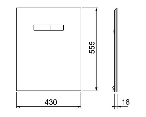TECElux Комплект для установки унитаза-биде DURAVIT, с верхней панелью 430times;555times;16 мм, с механическим блоком управления стекло, цвет: белый/хром. 9650103,  9650001