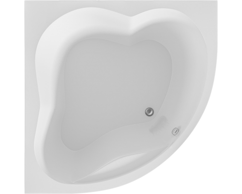 Акриловая ванна 1MarKa Cassandra Б02622 без опоры 140x140 см, угловая, пристенная, белая, четверть круга