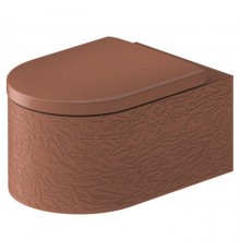 Duravit Millio Унитаз подвесной, 37х57см.,  декор Pattern, крепление в компл., цвет: матовая корица. 250609FC