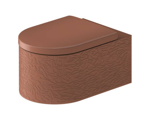 Duravit Millio Унитаз подвесной, 37х57см.,  декор Pattern, крепление в компл., цвет: матовая корица. 250609FC