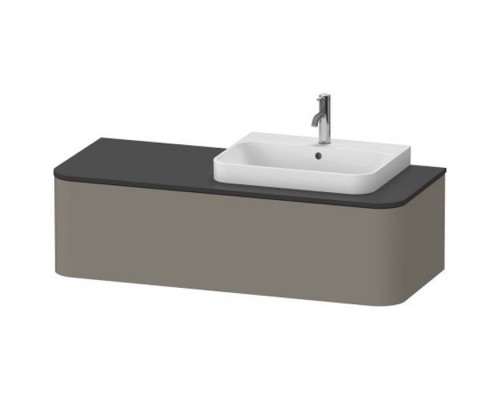 Duravit Happy D.2 Plus Тумба подвесная 130x55х35.4см, с раковиной и 1 ящиком, DX, цвет: stone grey satin matt. 2318600000,  HP4932R9292,  HP031KR8080