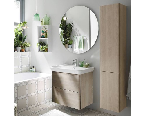 Burgbad Iveo База подвесная с керамическим умывальником с 1 отв под смес. 80х49.2х72.1см.2 выдв ящика, сифон в компл. F2835, цвет: дуб меринос. SFEN080F2835G0161C0001*1