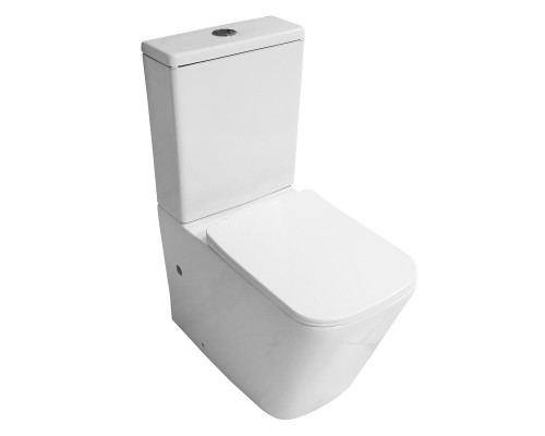 Унитаз-компакт напольный AZARIO Indor AZ-T004B-R безободковый, с микролифтом, глянцевый белый